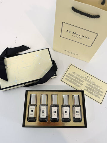JO MALONE SNOWFLAKE EDITION LIMITED EDITION GIFT BOX SET (5X9ML) WITH PAPER BAG & RIBBON