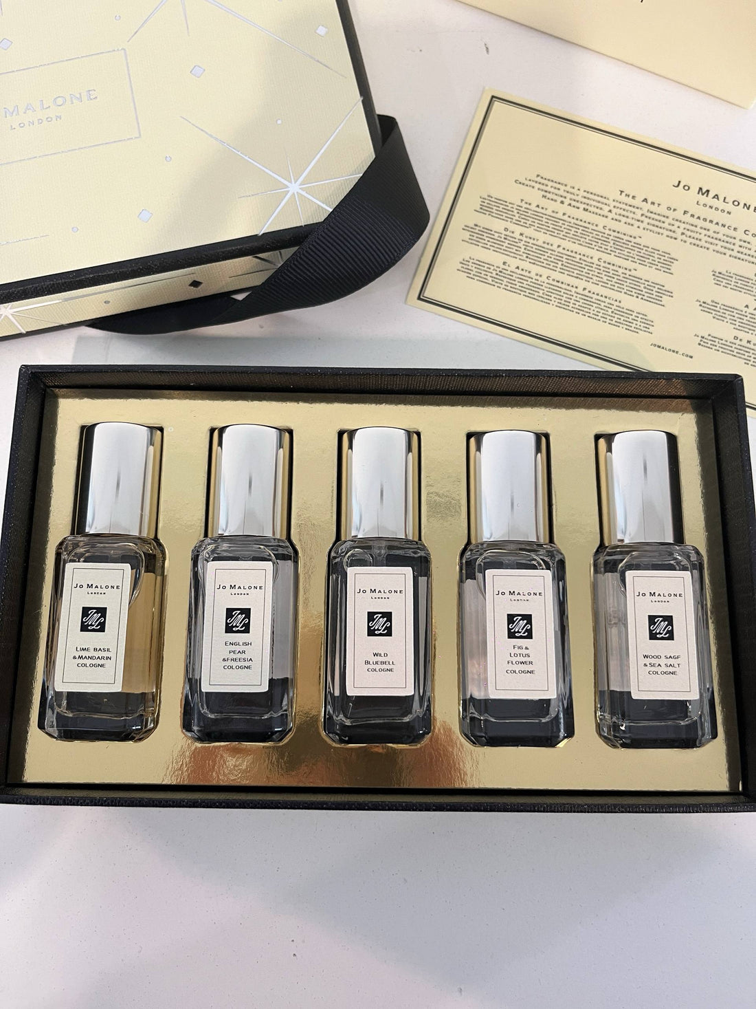JO MALONE SNOWFLAKE EDITION LIMITED EDITION GIFT BOX SET (5X9ML) WITH PAPER BAG & RIBBON